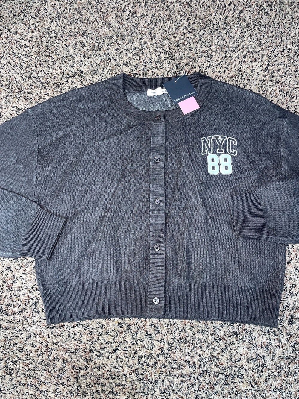 Y2K Academia Preppy Knit Button Front Cardigan Var Sizes Grayson/Threads NEW - Picture 2 of 8